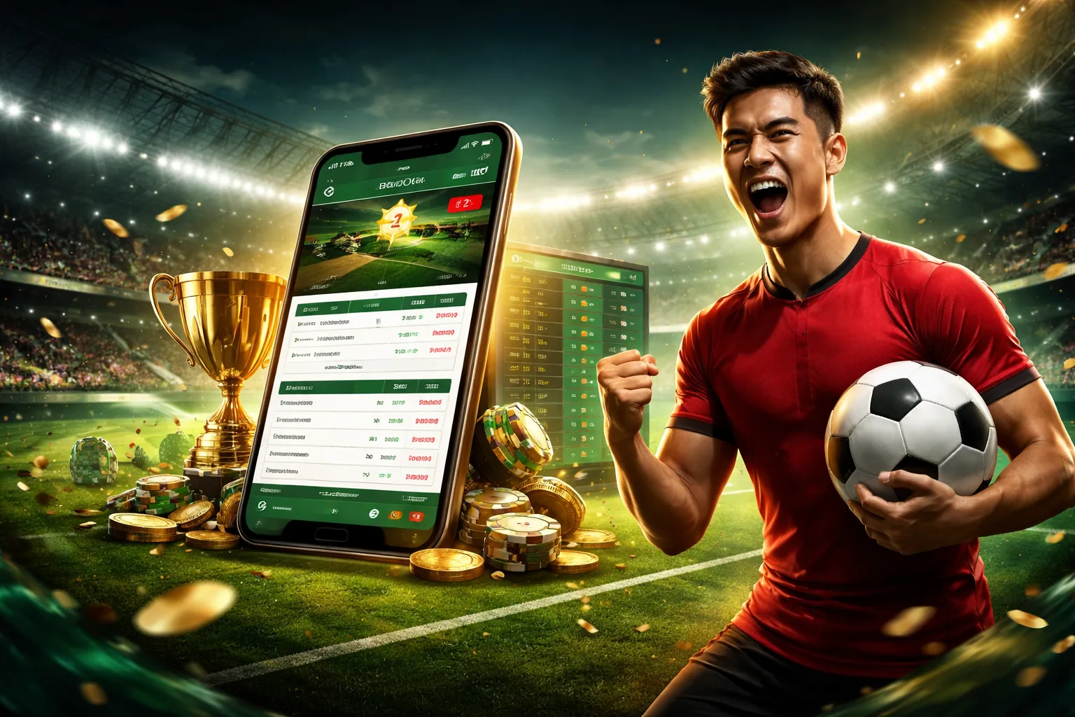 Sân vận động thể thao sôi động với logo j7bet win